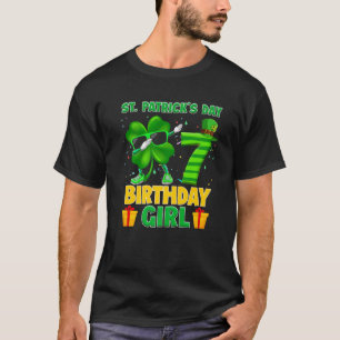 Happy St Patricks Day 7Th Birthday Clover Dabbing T-Shirt