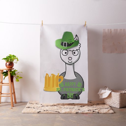 happy st patricks day alpaca fabric
