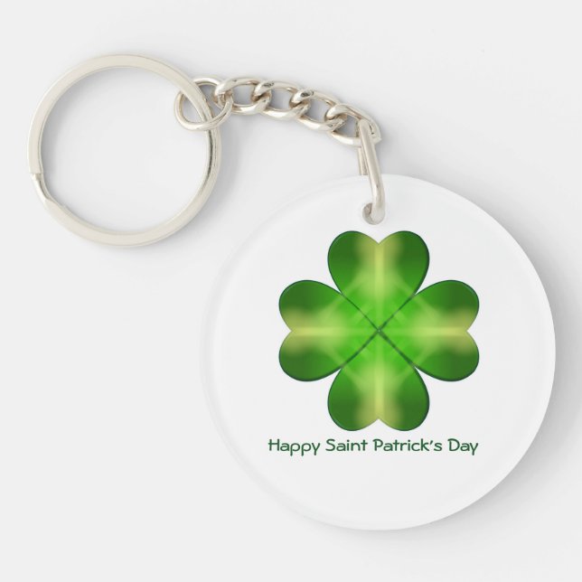 Happy St Patrick's Day and Good Luck Keychain (Front)