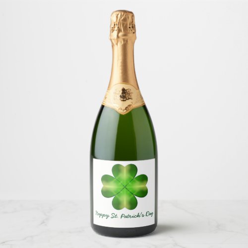 Happy St Patricks Day and Good Luck Personalized Sparkling Wine Label