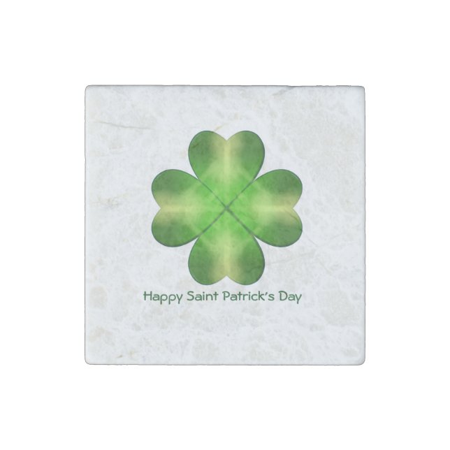 Happy St Patrick's Day and Good Luck Stone Magnet (Front)