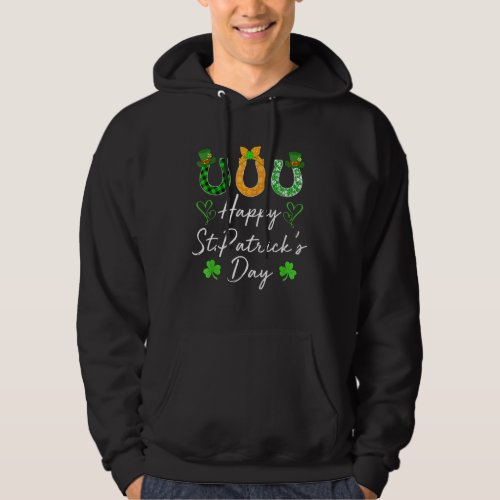 Happy St Patricks Day And Shamrock Classic Horse H Hoodie