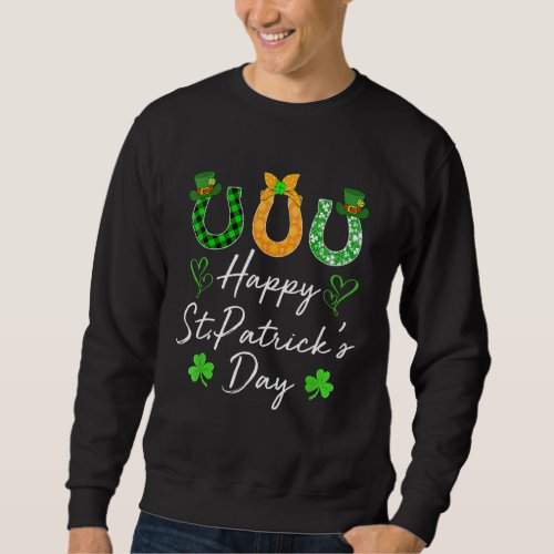 Happy St Patricks Day And Shamrock Classic Horse H Sweatshirt