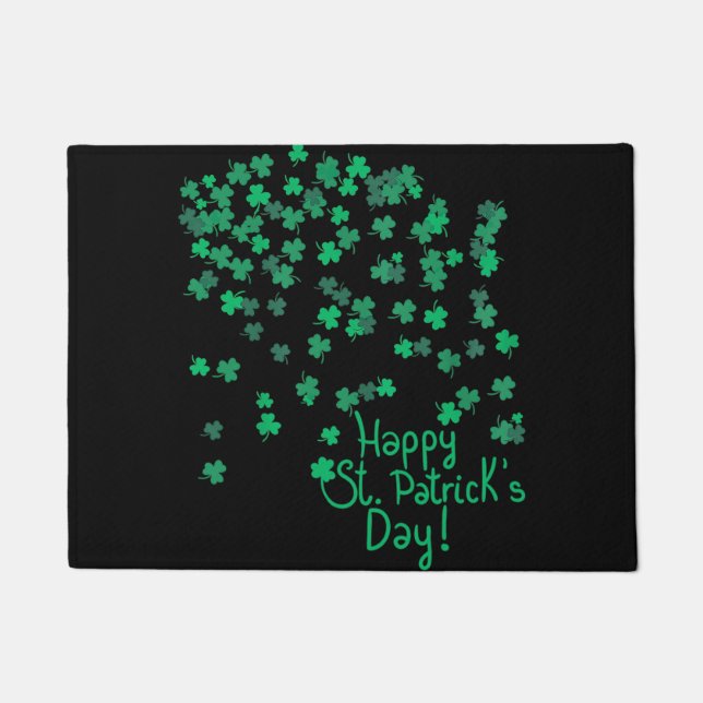 Happy St Patricks Day And Shamrock  Womens Mens Doormat (Front)