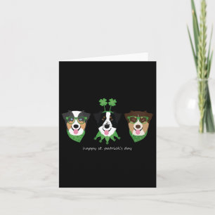 Happy St Patricks Day Australian Shepherd Dogs Cut Card