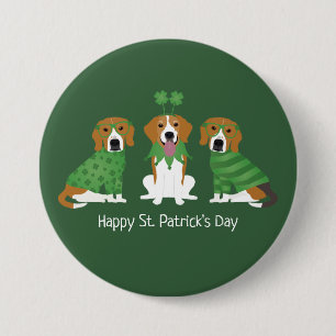 Happy St Patricks Day Beagle Dogs Button