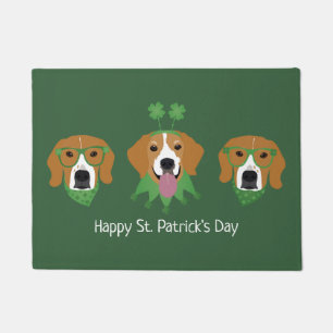 Happy St Patricks Day Beagle Dogs Doormat