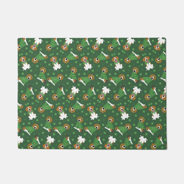 Happy St Patricks Day Beagle Dogs Doormat (Front)