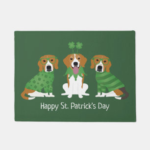 Happy St Patricks Day Beagle Dogs Doormat