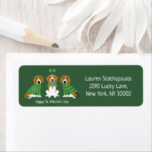 Happy St Patricks Day Beagle Dogs Label