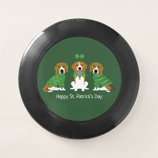 Happy St Patricks Day Beagle Dogs Wham-O Frisbee (Front)