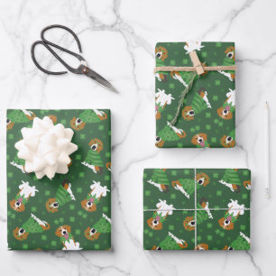 Happy St Patricks Day Beagle Dogs Wrapping Paper Sheets