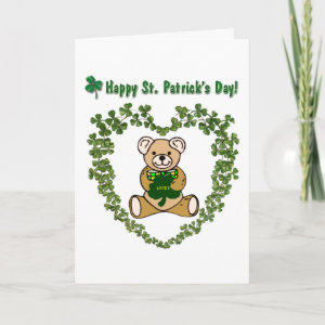 Happy St. Patrick's Day Bear Card