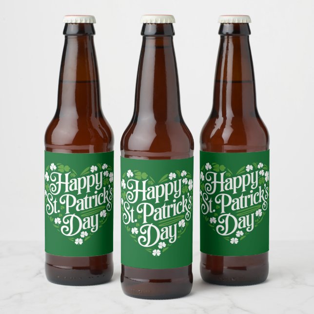 Happy St Patrick's Day  Beer Bottle Label (Bottles)