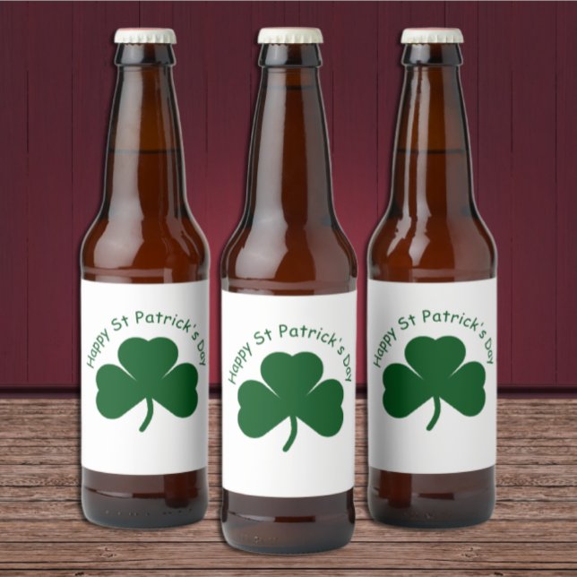 Happy St Patrick's Day Beer Bottle Label (Creator Uploaded)