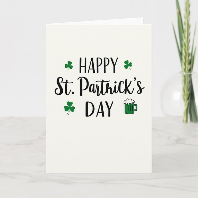 Happy St Patricks Day Beer Card (Front)