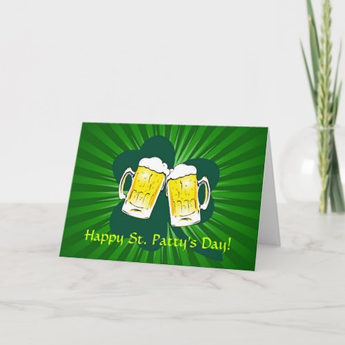 Happy St Patricks Day Beer Toast Greeting Card