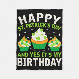 Happy St Patricks Day Birthday Saint Paddys Women  Fleece Blanket