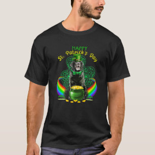 Happy St Patricks Day Black Lab Leprechaun Hat Sha T-Shirt