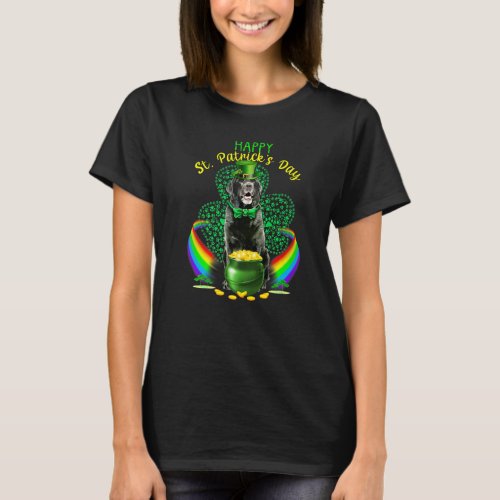 Happy St Patricks Day Black Lab Leprechaun Hat Sha T_Shirt