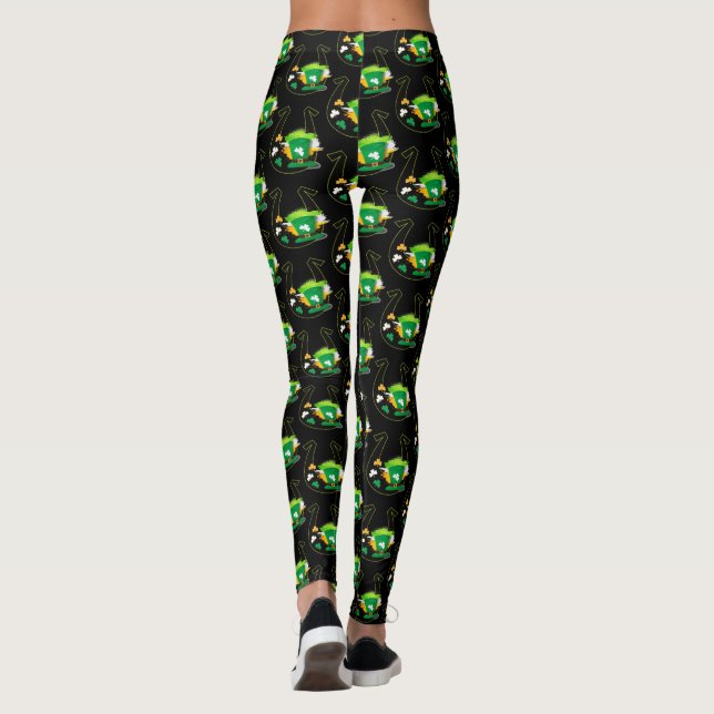 Happy St. Patrick's day black legging (Back)