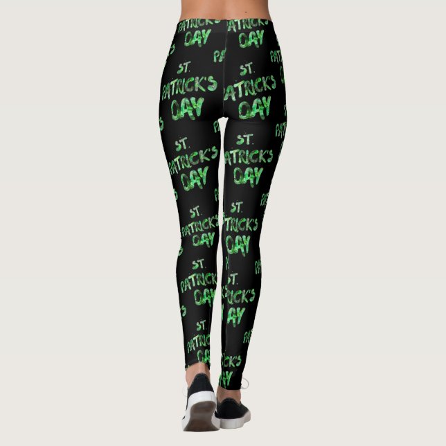 Happy St. Patrick's day black legging (Back)