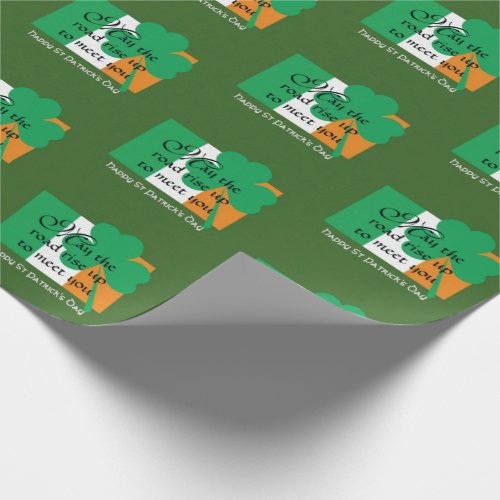 HAPPY ST PATRICKS DAY Blessing Shamrock Wrapping Paper
