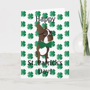 Happy St. Patrick's Day Boston Terrier Card