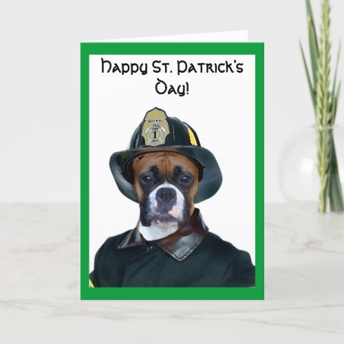 Happy St Patricks Day Boxer greeting card