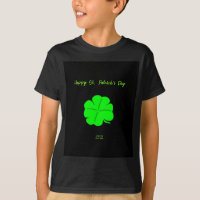 Happy St.  Patrick's Day Boys Black Basic T Shirt