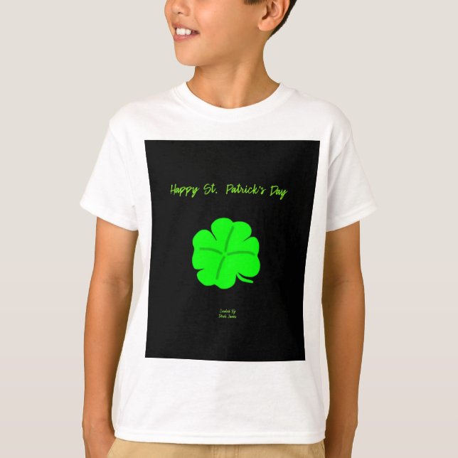 Happy St.  Patrick's Day Boys White Basic T Shirt (Front)