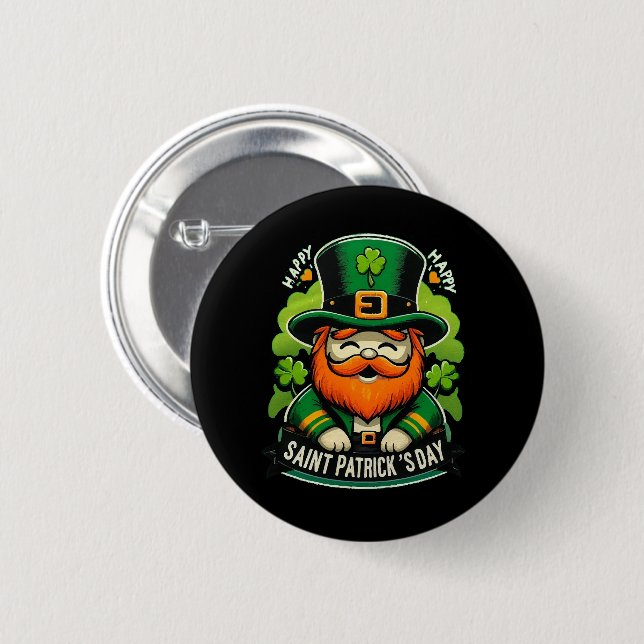 Happy St Patricks Day Button (Front & Back)