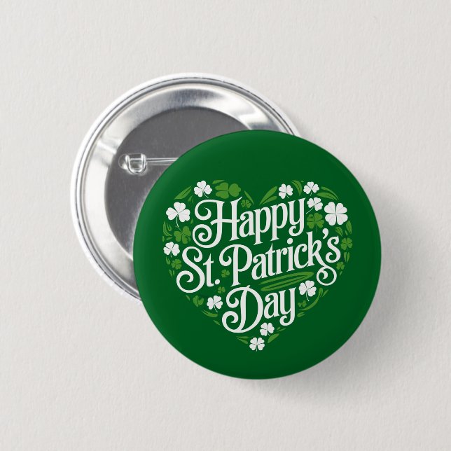 Happy St Patrick's Day  Button (Front & Back)