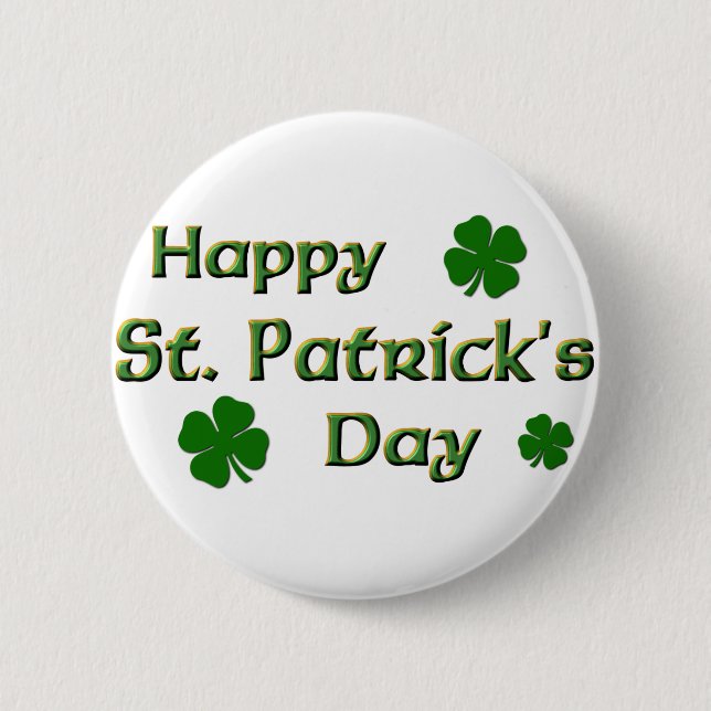 Happy St. Patrick's Day button (Front)