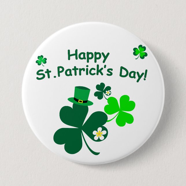 Happy St. Patrick's Day Button (Front)