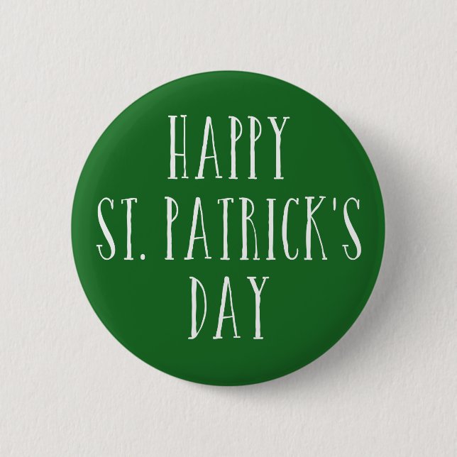 Happy St. Patrick's Day Button (Front)