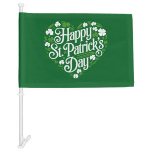 Happy St Patrick's Day Car Flag