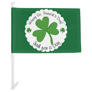 Happy St. Patrick's Day Car Flag