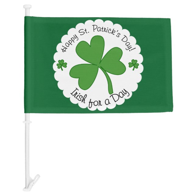 Happy St. Patrick's Day Car Flag (Front)