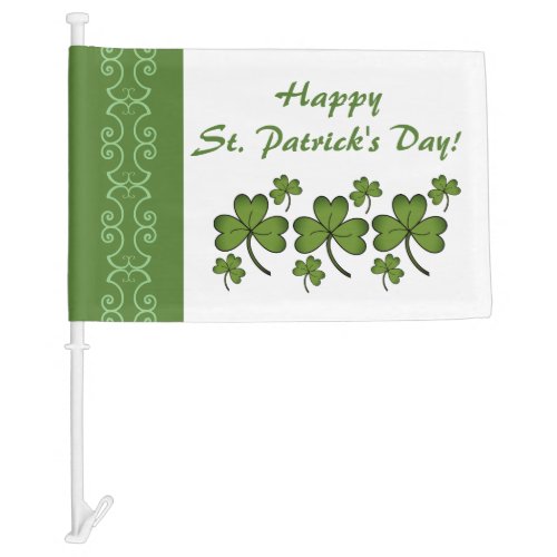 Happy St Patricks Day Car Flag