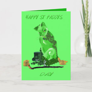 Happy St. Patricks Day Cat Card