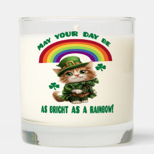 Happy St. Patrick's Day Cat Leprechaun Scented Candle