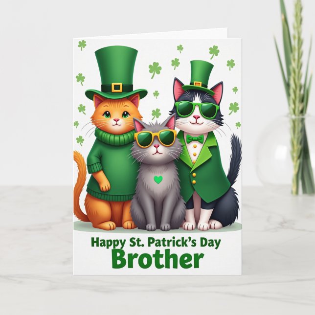 Happy St Patricks Day Cats Card (Front)