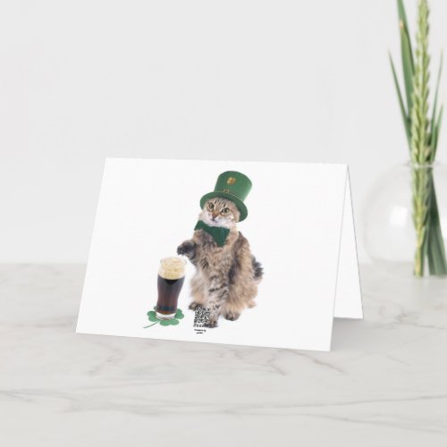Happy St Patricks day cats greeting card