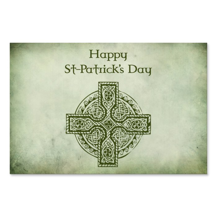 Happy St Patrick's Day Celtic Cross Lawn Signs