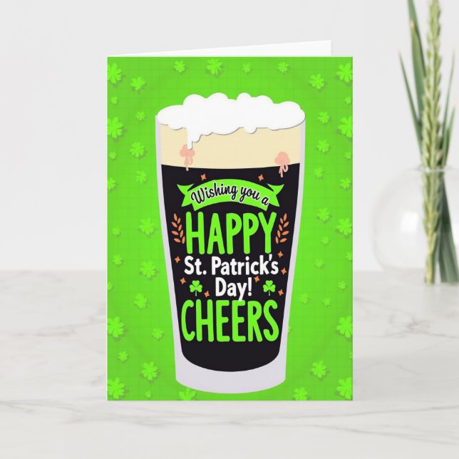 Happy St Patricks Day Cheers Card (Front)