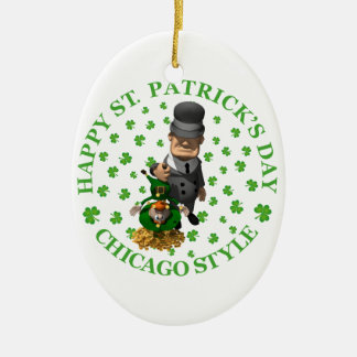 Happy St. Patrick's Day - Chicago Style Ceramic Ornament