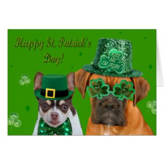 Happy St. Patrick's Day Chihuahua greeting card