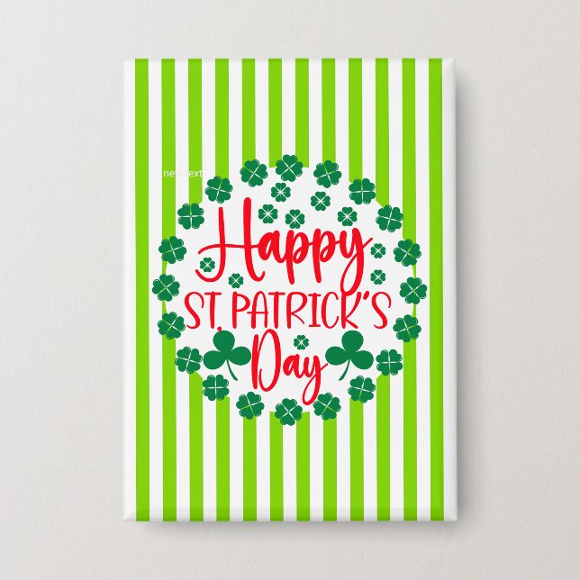 Happy St. Patrick's Day Circle Design-63502 Button (Front)