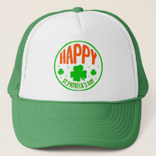 Happy St. Patrick's Day Circle Design Trucker Hat